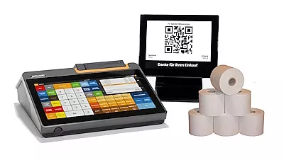 primasello Kassensystem inkl. externen Display und Thermorollen primasello Kassensystem inkl. externen Display und Thermorollen
